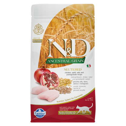 Farmina N&D Ancestral Grain Chicken & Pomegranate Neutered Cat