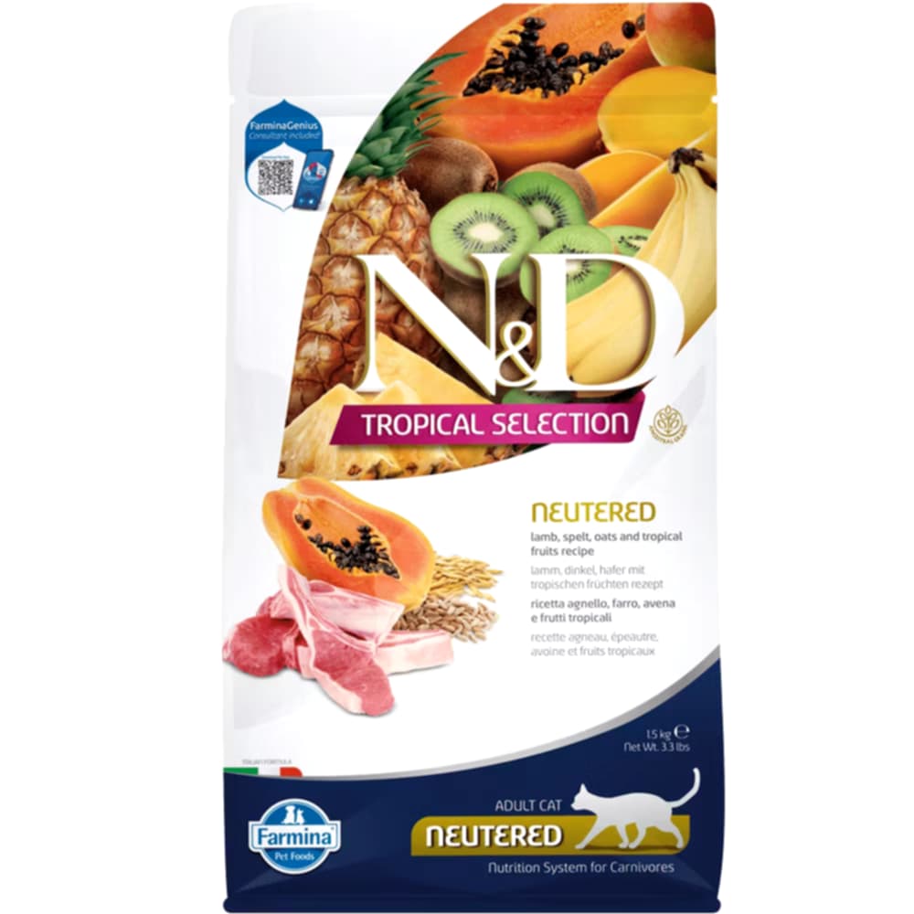 Farmina N&D Tropical Selection Lamb & Papaya Neutered Cat